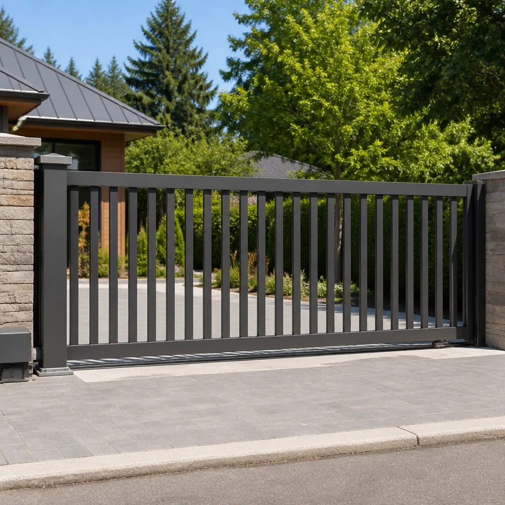 Sliding driveway gates